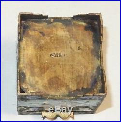 Old Silver Gilt Cloisonne Repousse Enamel Chinese Koi Fish Stamp Jar Box