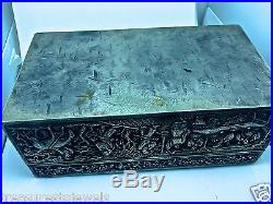 One of the kind Chinese Hand crafted Antique 90% pure silver box