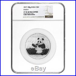 PRESALE 2017 150 gram Chinese Silver Panda 50 Yuan NGC PF 70 (withBox & COA)