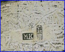 PRETTY CHINESE EXPORT SILVER SNUFF BOX ANTIQUE c1880 MK CANTON ANTIQUE