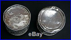 Pair Antique Chinese Export Silver Boxes