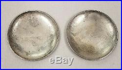 Pair of Chinese Export 900 Silver Small Round Dishes, marked Sing Fat Ca. 1900