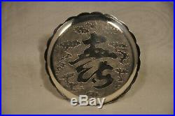 Poudrier Chinois Ancien Argent Massif Antique Solid Silver Chinese Compact Box