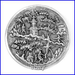 Provincial Chinese Export Silver Round Box