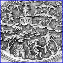 Provincial Chinese Export Silver Round Box