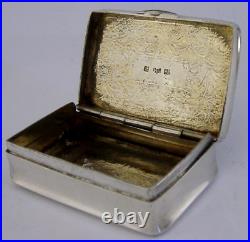 RARE ANTIQUE CHINESE EXPORT SOLID SILVER SNUFF BOX c1860 VICTORIAN ANTIQUE