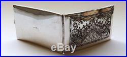RARE & BOXED Chinese/Asian solid SILVER 900 cigarette CASE & LIGHTE- HOLDER set
