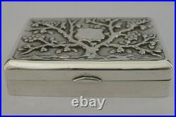RARE INDO CHINESE EXPORT SOLID SILVER SNUFF TOBACCO BOX c1900 100g ANTIQUE