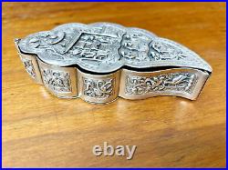 RARE Signed Antique Chinese Export Sterling Silver Snuff/ Opium/ Pill Box ML