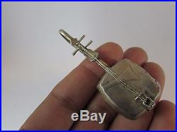 RARE vintage sterling silver Antique Chinese Mandolin or guitar music snuff box