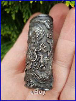 RRR Rare beautiful collectible Chinese silver box with a seal 18th-19th century