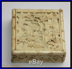 Rare 18th Early 19th Century Chinese Carved Sliding Top Tangram Puzzle Box