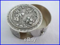 Rare 19th Century Hallmarked Chinese Silver Swing Out Coin Box