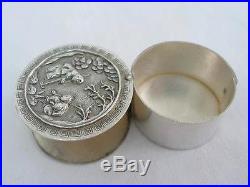 Rare 19th Century Hallmarked Chinese Silver Swing Out Coin Box