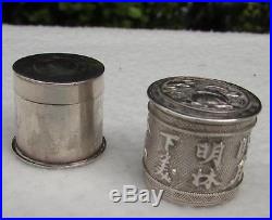 Rare Antique 19th Century Chinese Solid Silver Opium / Snuff Box Signed