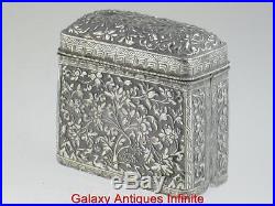 Rare Antique Chinese Solid Silver Cigarette Case Box Dispenser Circa 1890
