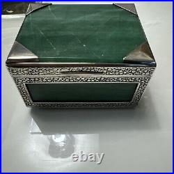 Rare Casket Box About 1900 Jade Silver China