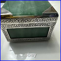 Rare Casket Box About 1900 Jade Silver China