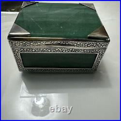 Rare Casket Box About 1900 Jade Silver China