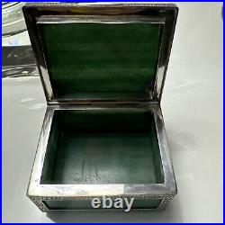 Rare Casket Box About 1900 Jade Silver China