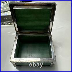 Rare Casket Box About 1900 Jade Silver China