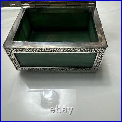 Rare Casket Box About 1900 Jade Silver China