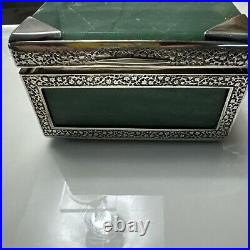 Rare Casket Box About 1900 Jade Silver China