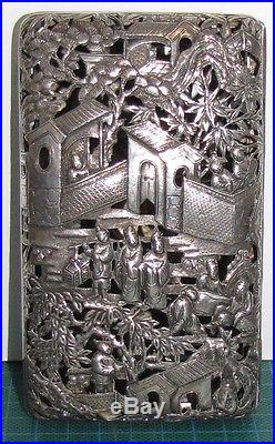 Rare Early/Mid 20thC Chinese White Metal Case From Mill Men of Shanghai