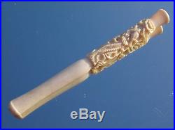 Rare Fine Quality Edwardian Chinese Dragon Carved Ladies Cigarette Holder