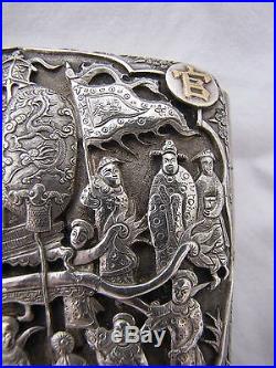 Rare, Imperial Chinese Export Silver Cigarette Case, Gold Inlay, Top Quality
