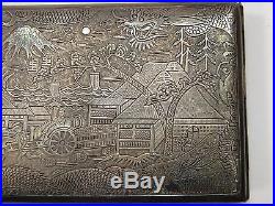 Rare Tienstin Yeching Sterling Silver Chinese Cigarette Case c. Early 1900s 8.3oz
