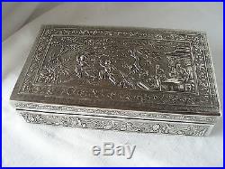 Rare antique Chinese China solid silver box case ship from New York