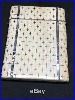 Regency c1830 Silver Pique Chinese Material MOP card Case