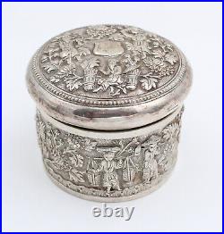 SOLID SILVER BOX CHINA INDOCHINA 19th century 203 gr Chinese silver box