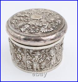 SOLID SILVER BOX CHINA INDOCHINA 19th century 203 gr Chinese silver box