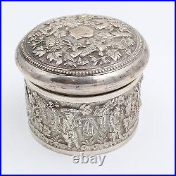 SOLID SILVER BOX CHINA INDOCHINA 19th century 203 gr Chinese silver box