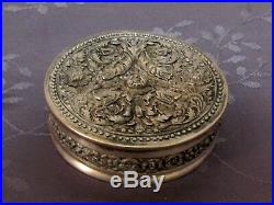 SOLID SILVER CHINA THE SOUTH CHINESE EXPORT SILVER BOX DRAGON 2.9oz