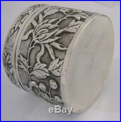 STUNNING CHINESE EXPORT SOLID SILVER TABLE BOX c1900 ANTIQUE