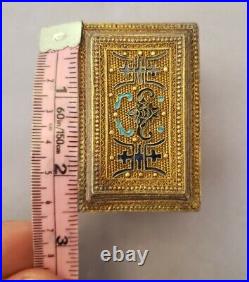 SUPERB vintage Chinese gilt silver mini enamel treasure chest 73.9gram