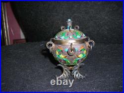 Sale! Stunning Antique 1920's Chinese Filigree Enameled Silver Bird Motif Box