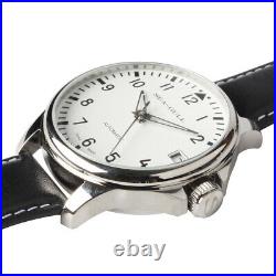 Seagull 44mm Automatic Chinese Big Pilot Watch Commander Arabic Numerals White