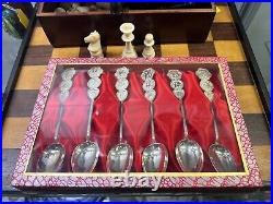 Set Of 6 Chinese Sterling Silver Spoons For Wedding Gifts. Come With Glass Box