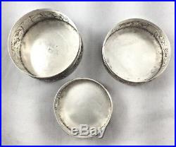 Set of 3 Chinese Export Sterling Figural Nesting Boxes