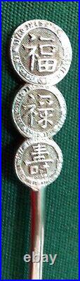 Set of Six Coin Form Chinese Export Silver Spoons With Orig. Box