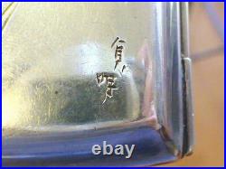 Signed Japanese Chinese Lily Flower 950 Sterling Silver Card Cigarette Case Box
