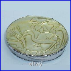 Silver Snuff Box Sterling antique European & Chinese MOP novelty C. 17/18thC