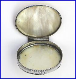 Silver Snuff Box Sterling antique European & Chinese MOP novelty C. 17/18thC