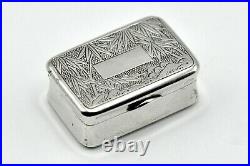 Small Chinese Export Silver Pill Box c1900 Wang Hing