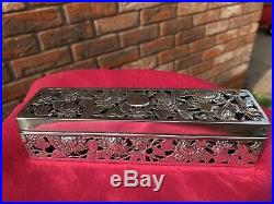 Special Chinese Solid Silver Brush Box Wang Hing C. 1880. Weight. 184g