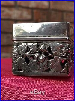 Special Chinese Solid Silver Brush Box Wang Hing C. 1880. Weight. 184g